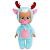 Cry Babies Tiny Cuddles Christmas Eve - 9' Baby Dolls, Cries Real Tears, Blue And Pin Reindeer Themed Pajamas