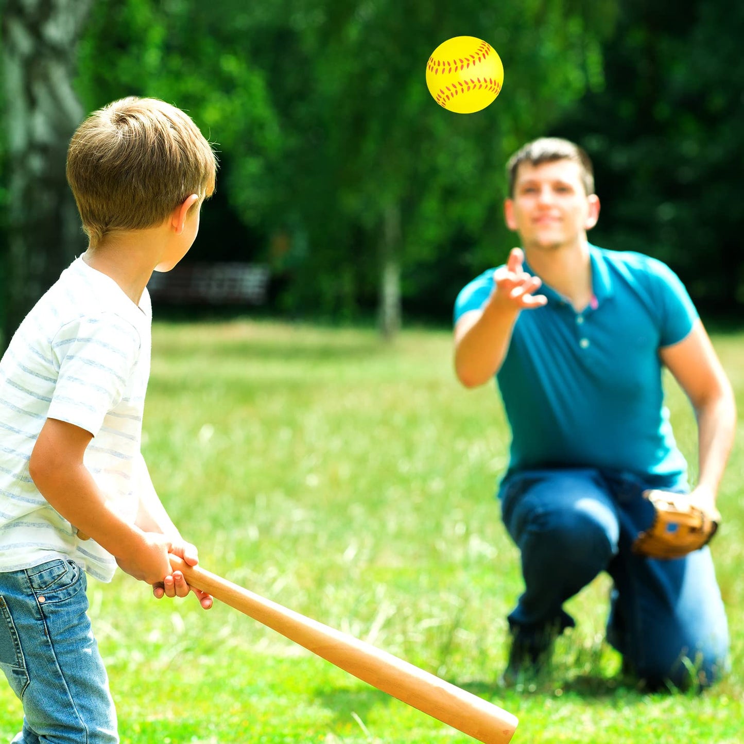 Minatee 12 Pieces Mini Softball Stress Ball Foam Sports Balls Party Favor Tiny Baseball Toys for Stress Relief, Party Bag Gift F