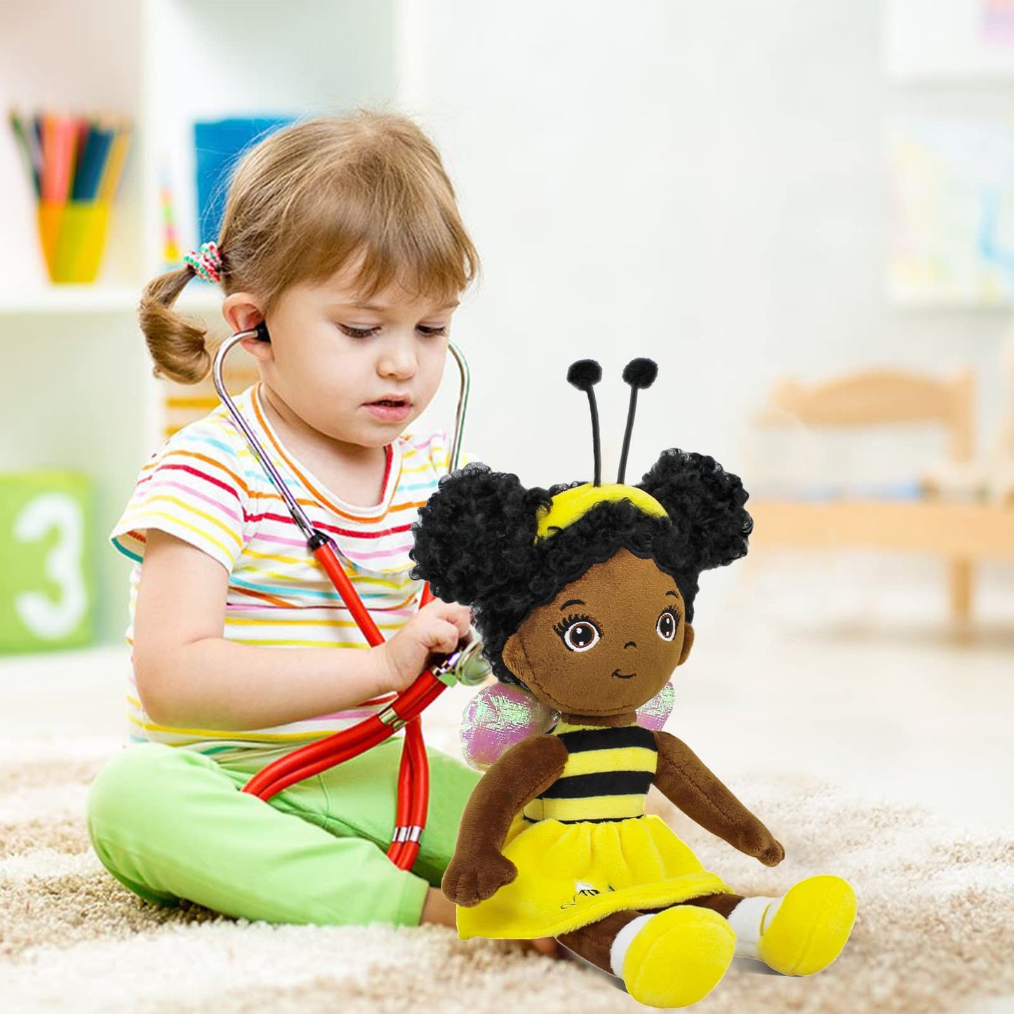 Justqunseen Black Baby Doll, Black Doll African American Baby Doll, 12 Rag Doll For Girls Soft Baby Doll Gifts, Dolls For 2 3