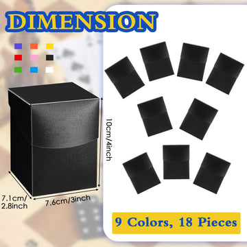 Deekin 18 Packs Deck Cards Box Trading Card Storage Box Case Carrying Case For Family Party Games Supplies(Black,4 X 2.8 X 2 Inch)