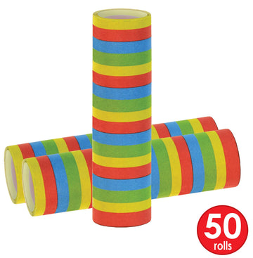 Beistle 50 Piece Multi-Color Serpentine Streamers New Years Eve Party Favors Birthday Supplies and Decorations, 5 x 1.5 x 1.5, M