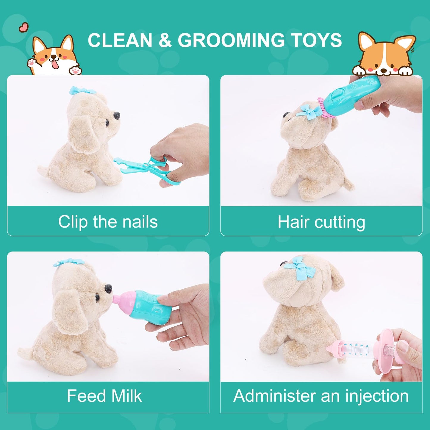 Holycco Toy Doctor Kit for Kids, Vet Play Set Toys for Girls, Birthday Gift for Kids Toddlers Ages 3 4 5 6, Pretend Play Doctor