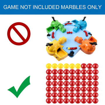 Gejoy 63-Piece Game Replacement Marbles Set - 57 Red & 6 Yellow Balls for Hungry Hungry Hippos