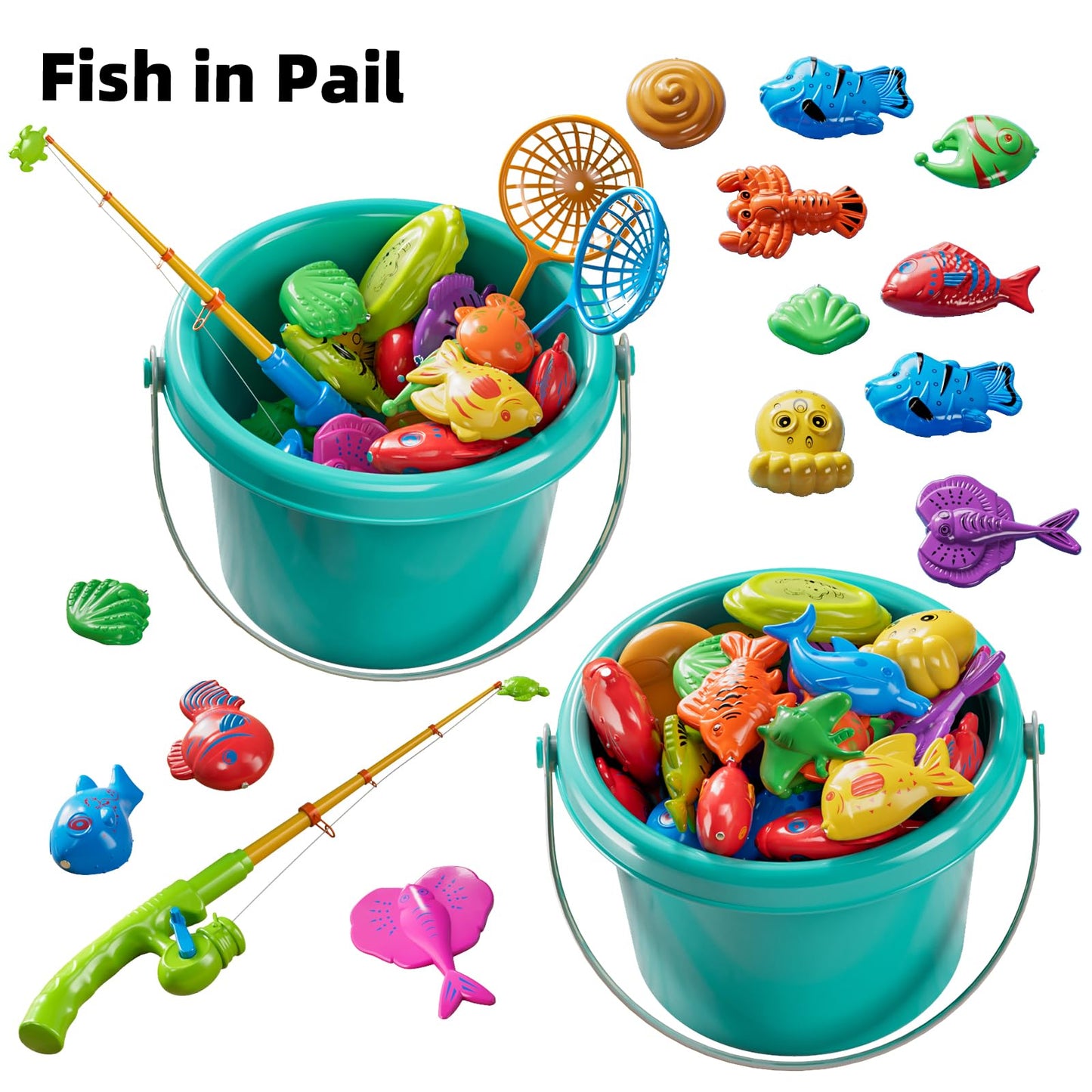 Temi Magnet Fishing Game Toy For Kids 3 4 5 6 7 Years Old, Small Pool Toys For Child Ages 4-8, Kids Water Toys Indoor And Outdoor, Summer Toys For Boy And Girls, Gifts For Holiday