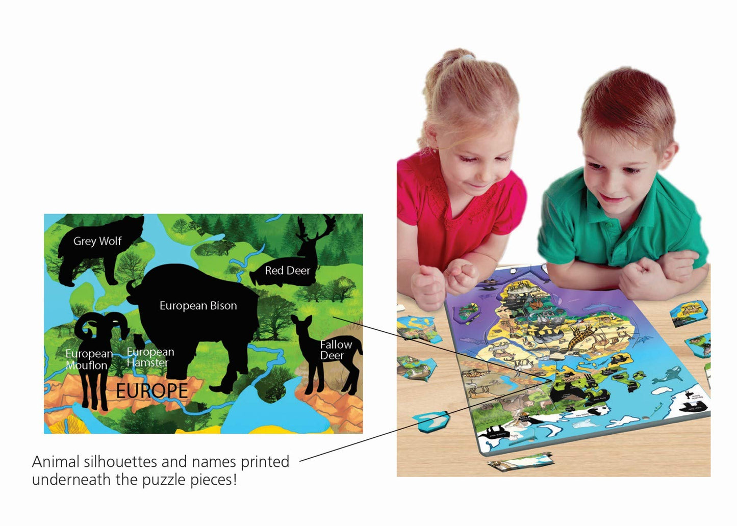 Dowling Magnets Animal Magnetism Magnetic Wildlife Map Puzzle Bundle, Set Of 3 Puzzles: North America & South America, Eurasia & Africa, Asia & Australia (Per Puzzle: 11.50 Inches W X 18 Inches H)