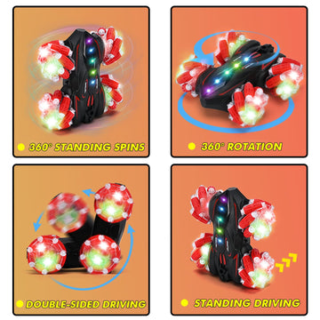 Zokugar Upgraded Gesture Sensing RC Stunt Car,360Double-Sided Spray Driving Hand Controlled RC Car Glove Controlled Twist Remote