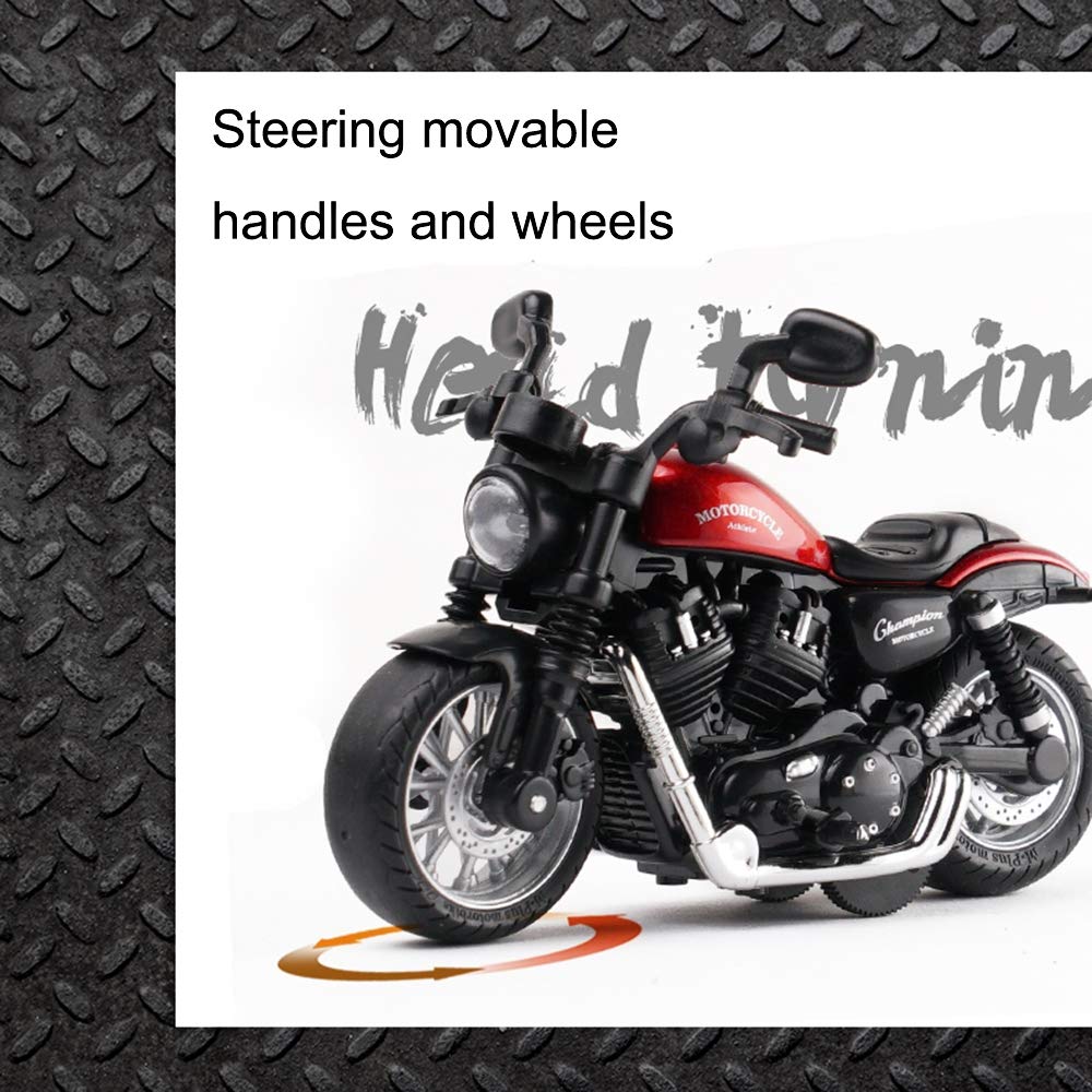 Gilumza Pull Back Motorcycle Toys, Tiny Gift With Music Lighting, Retro Motorcycles Toy For Boys Kids Age 3 4 5 6 7 8 Year Old (