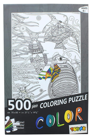 Toynk Fish 500 Piece Jigsaw Puzzle with 6 Markers, Multi-color, One Size, Paper