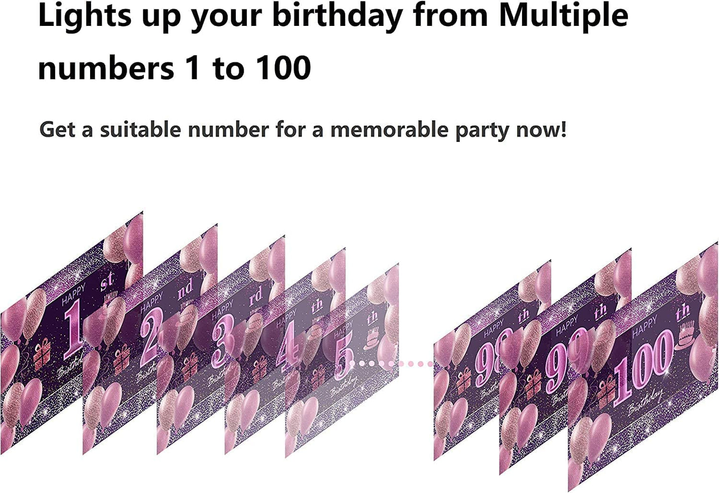 100Th Birthday Decorations For Girls Happy Birthday Banner Pink Decorations For A Party Birthday Backdrop For Women
