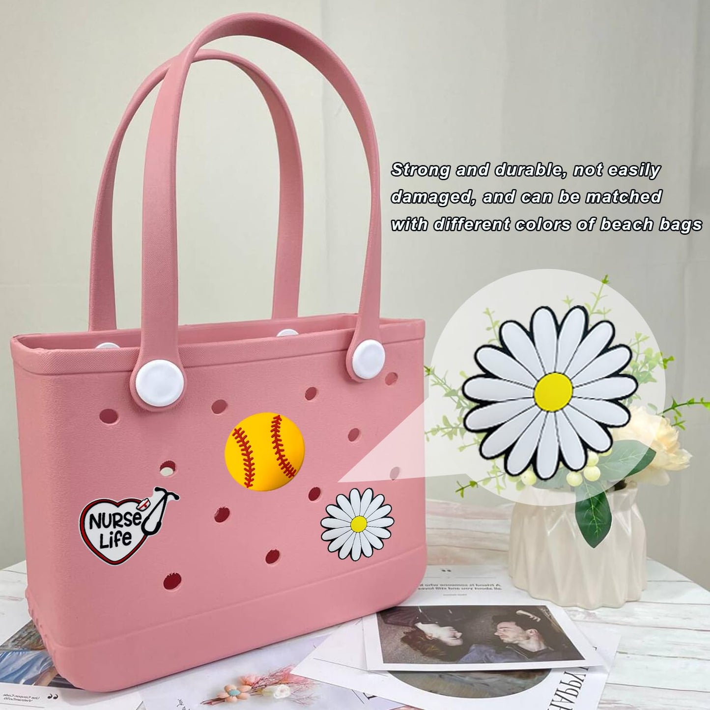 Lckaey Rubber Beach Bag Accessories-PVC Rubber decoration-for EVA Purse Bogg Inserts Y064figure 28