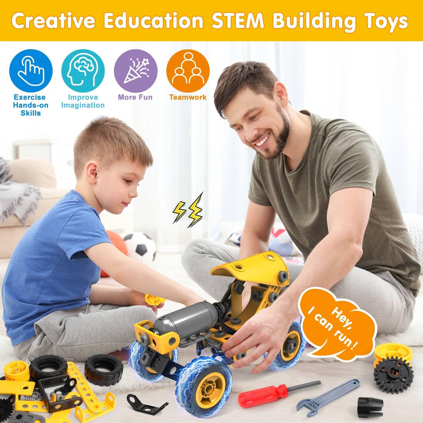 Wanonoo Stem Toys For 5 6 7 8+ Year Old Boy Birthday Christmas Idea Gift, 10 In 1 Electric Building Toys Kids Ages 4-8 5-7 6-8,