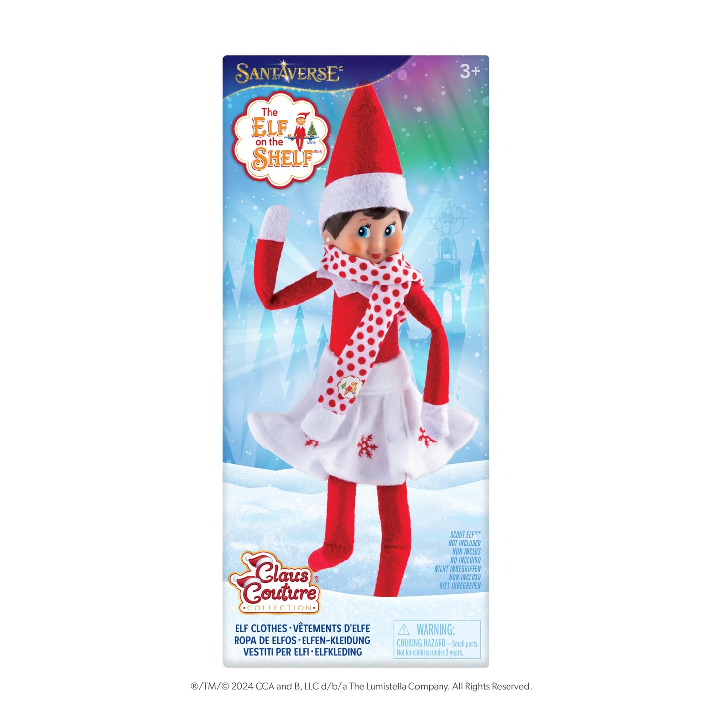 The Elf On The Shelf Claus Couture Collection Snowflake Skirt & Scarf- Scout Elf Not Included