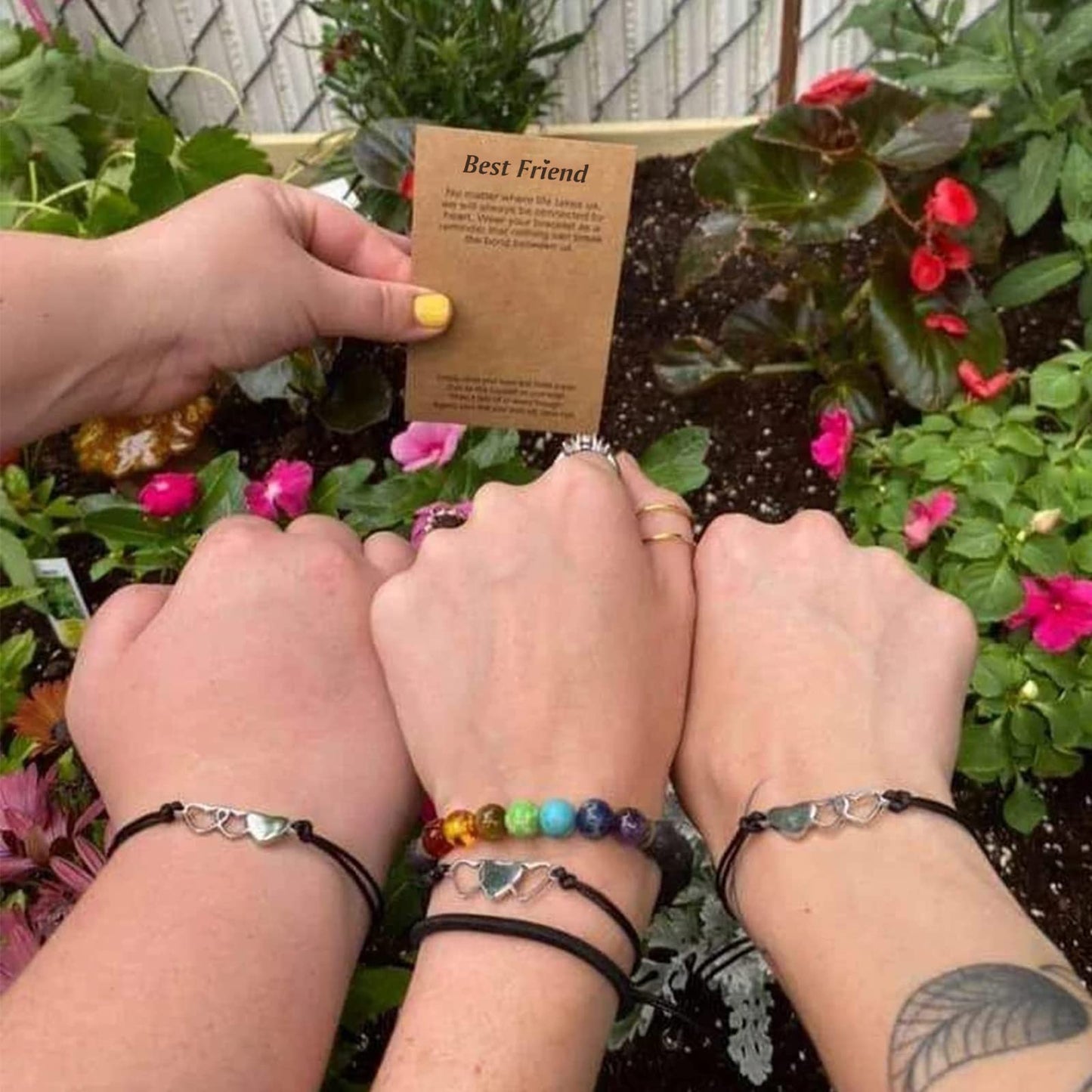 Your Always Charm 2/3/4/5 Pcs Best Friend Bracelets Friend Gifts Friendship Bracelets Matching Heart Bracelets Set with Card for