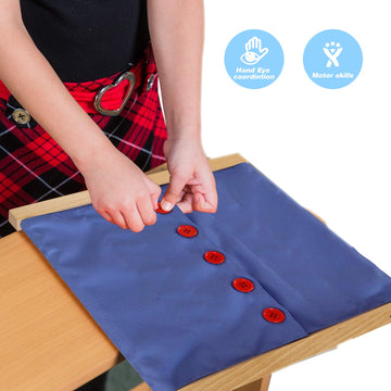 Montessori Outlet Buttoning Frame With Large Buttons | Practical Life Material For Toddlers & Preschoolers | Learn To Button Clo