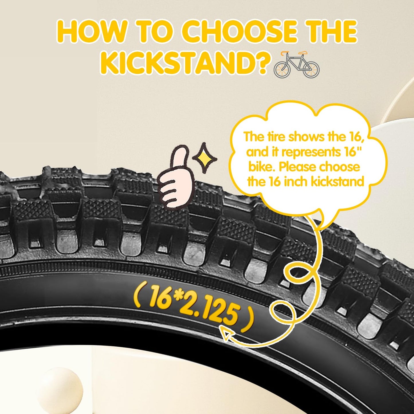 Leichten Kids Bike Kickstand For 20 Inch Wheel Children'S Bicycle Single-Side Kick Stand Rear Mount Bikes Support Racks Yellow