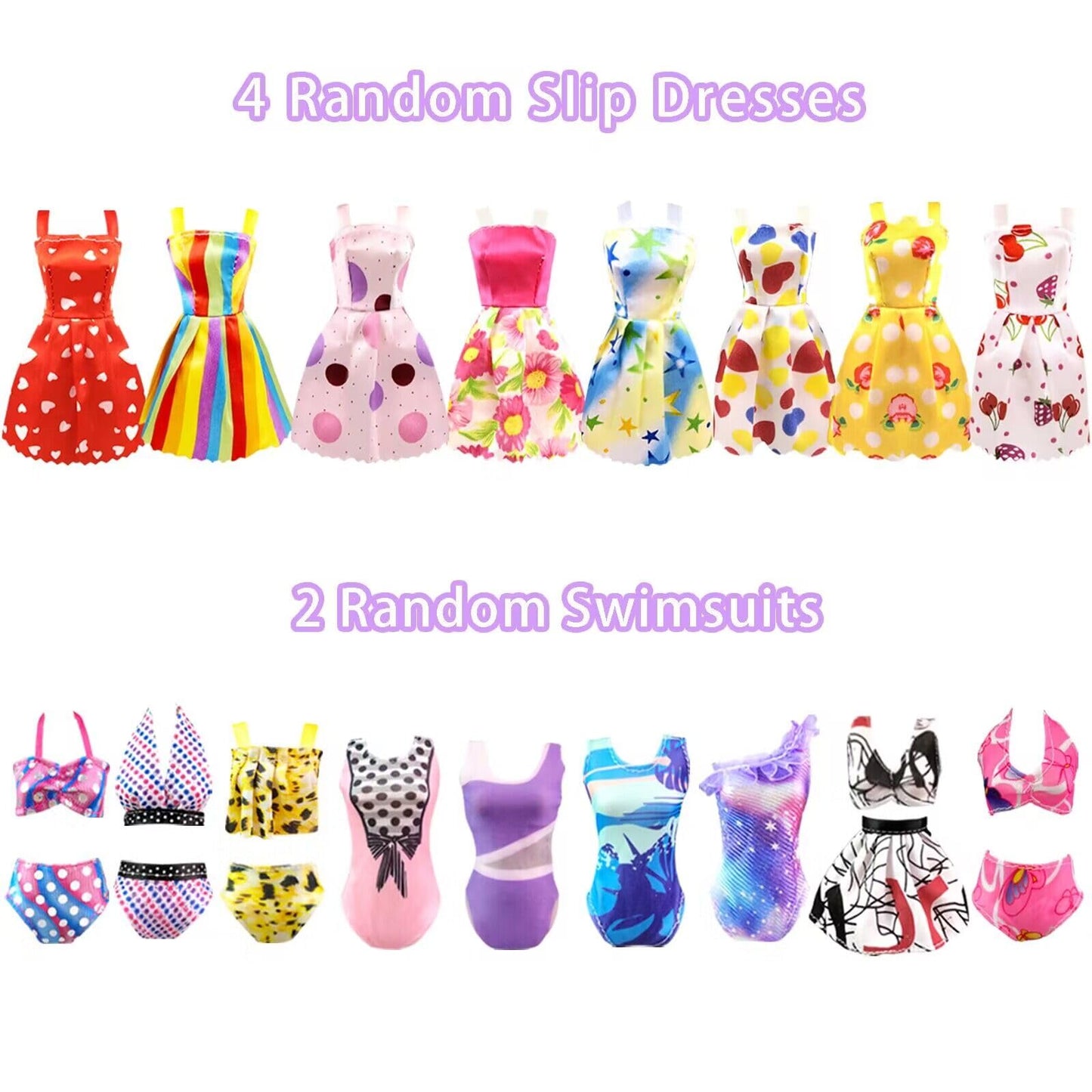 Doll Clothes And Accessories For 11.5 Inch Doll Dress Up Set With 1 Wedding Gown Dress 2 Fashion Dresses 4 Mini Dresses 2 Tops And Pants Outfits Swimsuits 10 Shoes 10 Bags Toys Gift For Girls