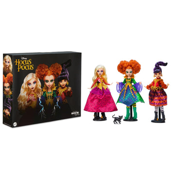 Monster High Skullector Hocus Pocus Dolls - Winifred, Mary, Sarah, And Binx Collectible Set With Articulated Figures, Witchy Dre