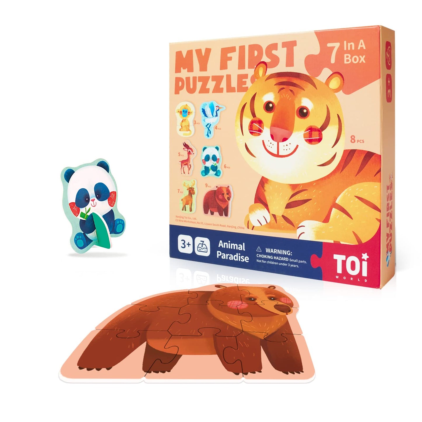 Toi 6 Packs Large Piece Toddler Jigsaw Puzzles For Kids Aged 3+, Animal Shaped Floor Puzzles For Beginner, Preschool Learning Ga