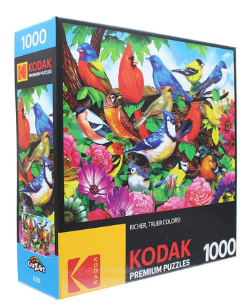 RoseArt 1000 Piece Jigsaw Puzzle - Kodak Premium Friendly Birds, Paper Material, Model 8700ZZY