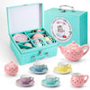 Tea Set Girls Porcelain Tea Set for Little Girls Tea Set for Little Girls Polka Dot Design and Colorful Color with for Boy and G