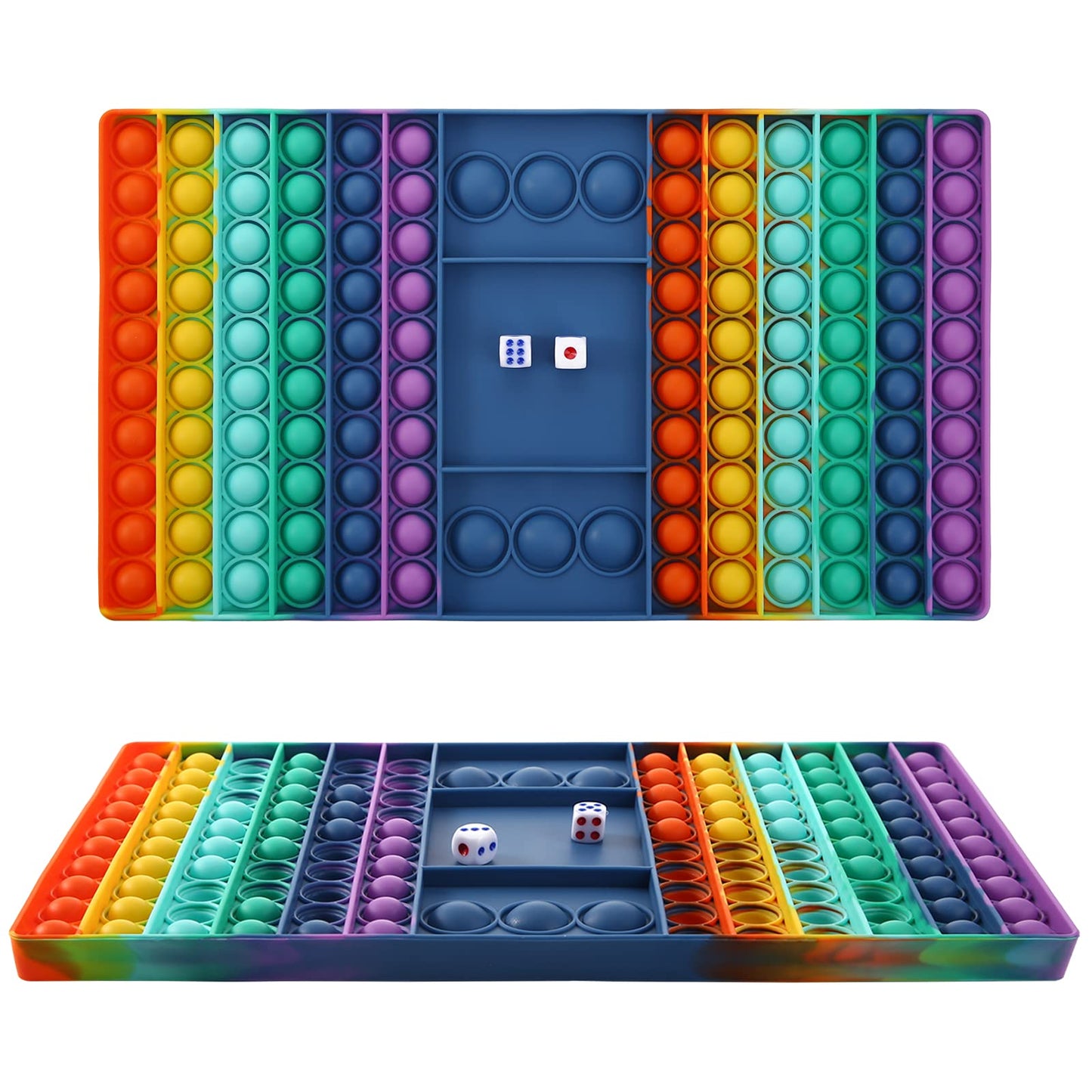 GOHEYI Pop Games Fidget Toy - Rainbow Silicone Multiplication Game for Kids, Autism Stress Relief Gift, Family Fun