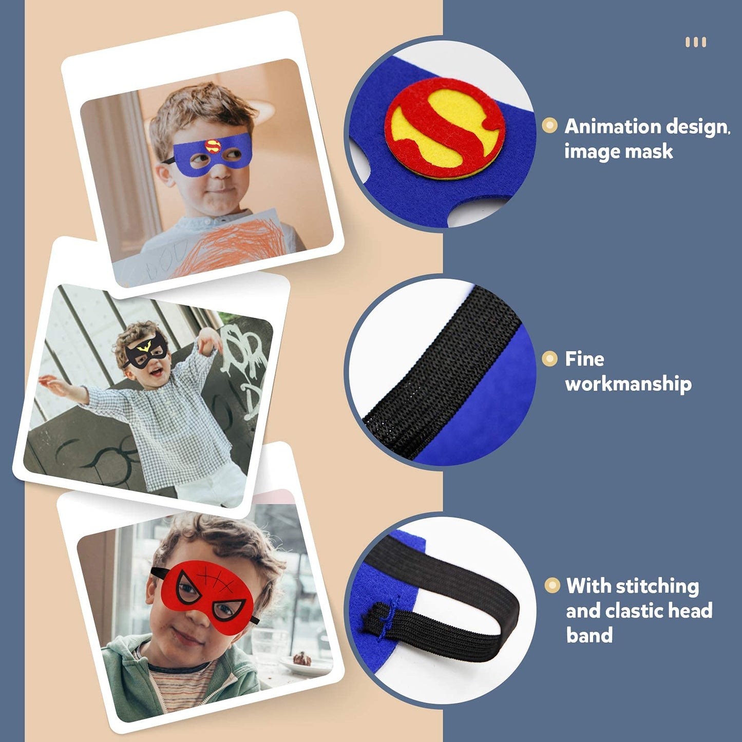 Riorand Superhero Capes For Kids,Superhero Costume For Boys Birthday Party Supplies,Christmas Halloween For 3-10 Year Old 8-Pack