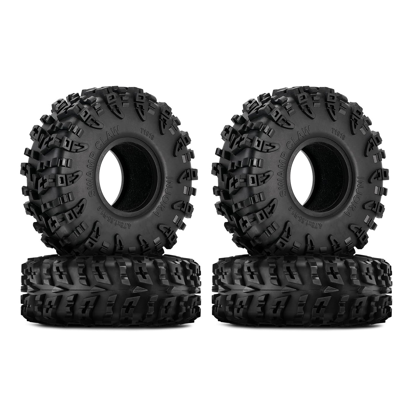 INJORA 1.9'' S3 Swamp Claw Tire - Mud Terrain Wheel Tires for FCX10 1/10 RC Crawler Car Upgrade 120 * 42mm
