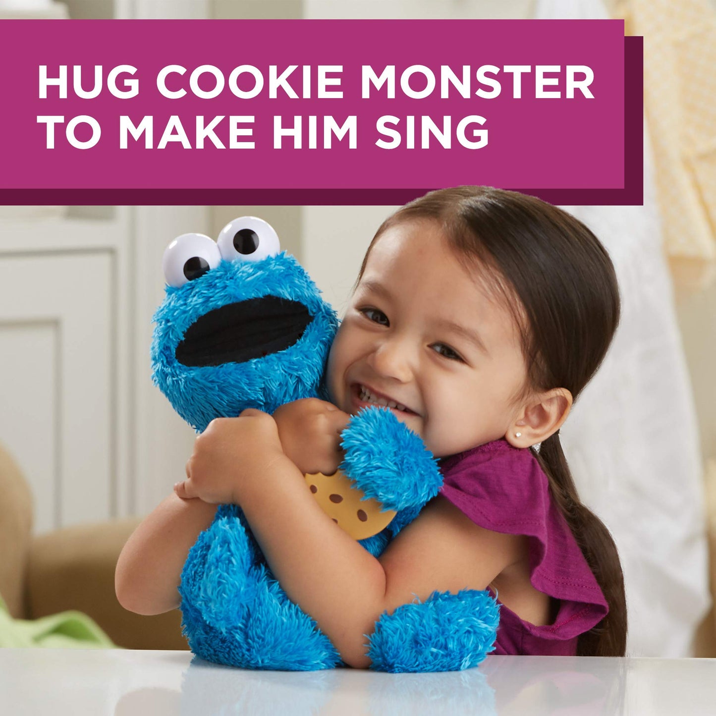 Sesame Street Feed Me Cookie Monster Plush: Interactive 13 Inch Cookie Monster, Says Silly Phrases, Belly Laughs, Toy For Kids 18 Months Old And Up