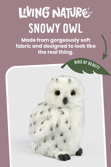 Living Nature Snowy Owl Stuffed Animal | Plush Soft Toy | 7 inches | White | Model 5529093