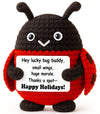 WEYON Coworker Secret Santa Gift - Mini Crochet Ladybug Plush with Story Card, Handmade 4, Lucky Bug, Office Desk Decor, Stockin