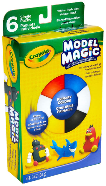Crayola Model Magic, Modeling Material, .5 Ounces 6/Pkg-Primary