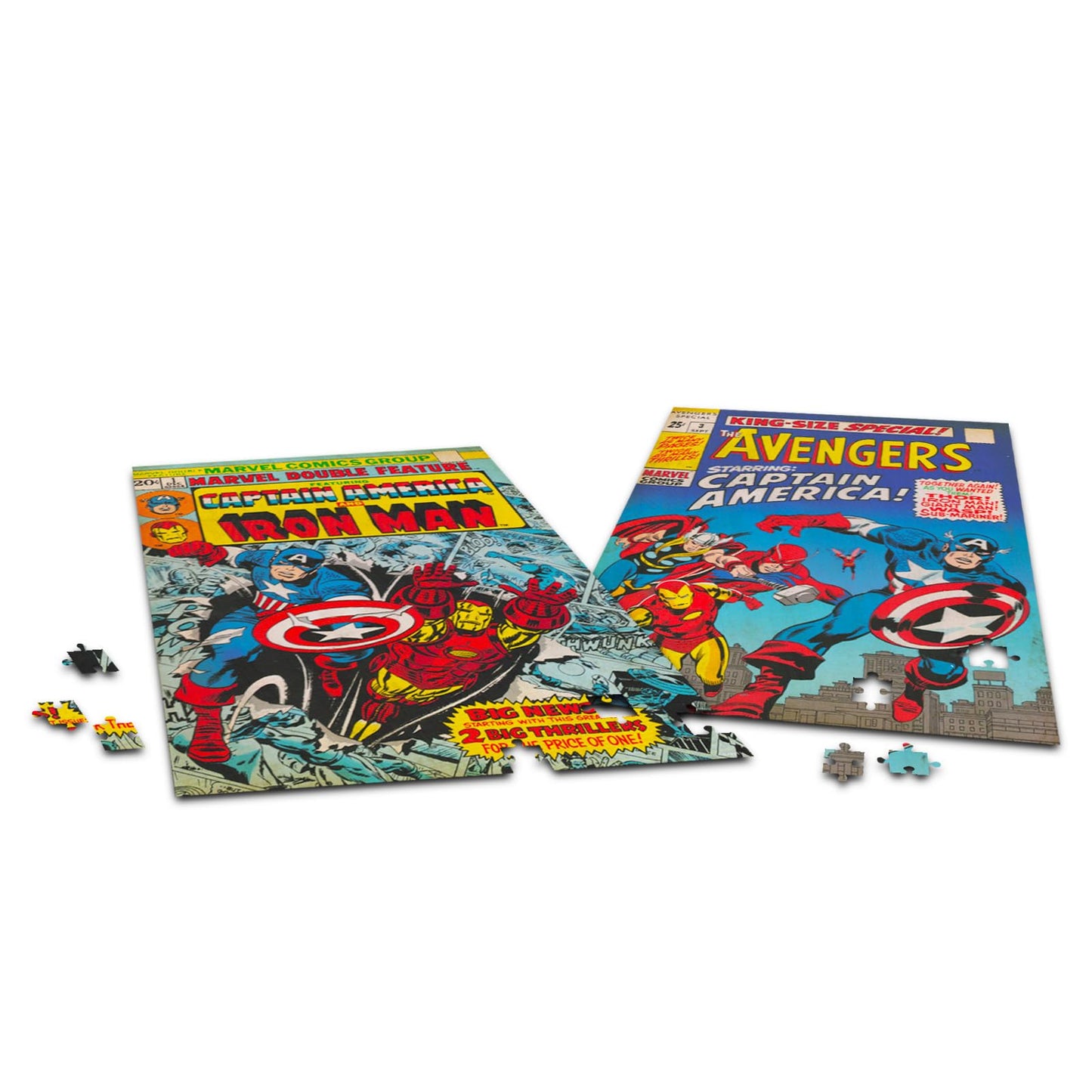 Avengers Puzzles - Captain America & Iron Man 2x300pc Sets Plus Stickers | Marvel Superhero Puzzles for Kids Teens & mature-themeds