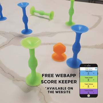 Popdarts Original Game Set (Blue and Green) - Indoor Outdoor Suction Cup tossing Game - Competition with a POP