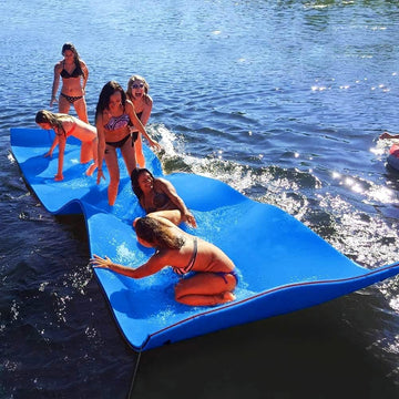 Outroad 18FT Floating Water Pad Mat, 3 Layers XPE Foam Lily Pad for Beach, Ocean, Lake, Roll-Up Floating Island for Water Recrea