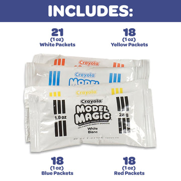 Crayola Model Magic (75Ct), Kids Modeling Clay Alternative, 1Oz Packs, School Supplies, Air Dry Clay, Modeling Material, Ages 3+