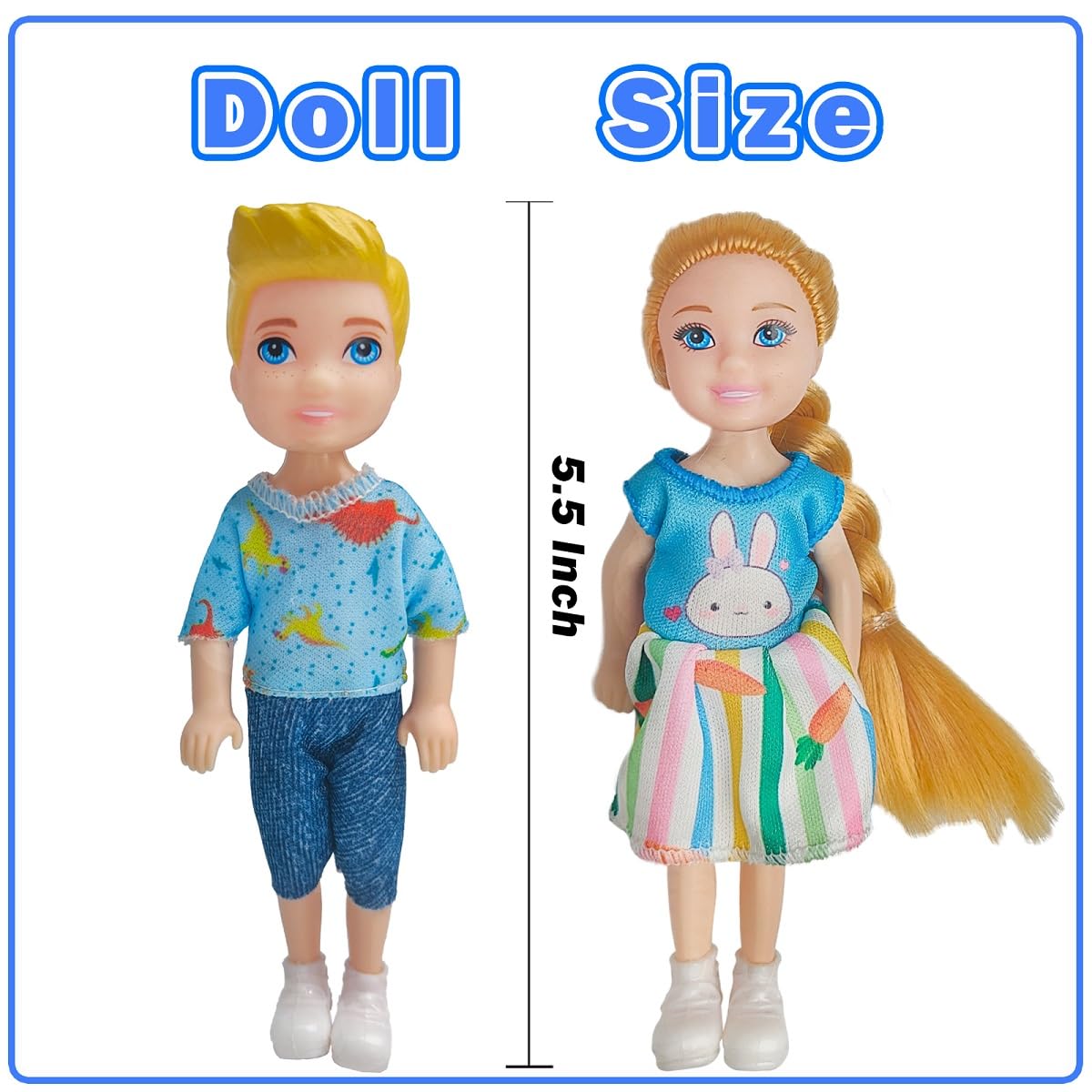 Chioldilly Interactive Family Toy Fun Action Figures Set, Imaginative Educational Family Doll Play, For Kids 3+(Editions B)