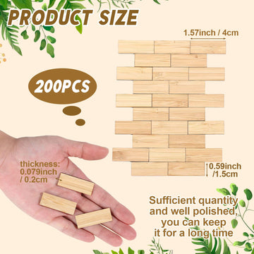 Sintuff 200 Pcs Beige Miniature Dollhouse Flooring Mini DIY Wooden Dollhouse Floor Boards 1:12 Scale Doll House Accessories for Model Decor