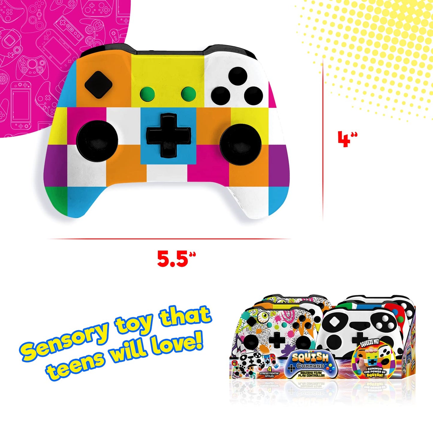 JA-RU Video Game Controller Squishy Fidget Toy (2 Controllers) Soft Slow Rising Foam Jumbo Squishies Play Controller Stress Toys for Kids. Sensory Tactile Game. Squeeze Toy Party Favor. 3360-2s