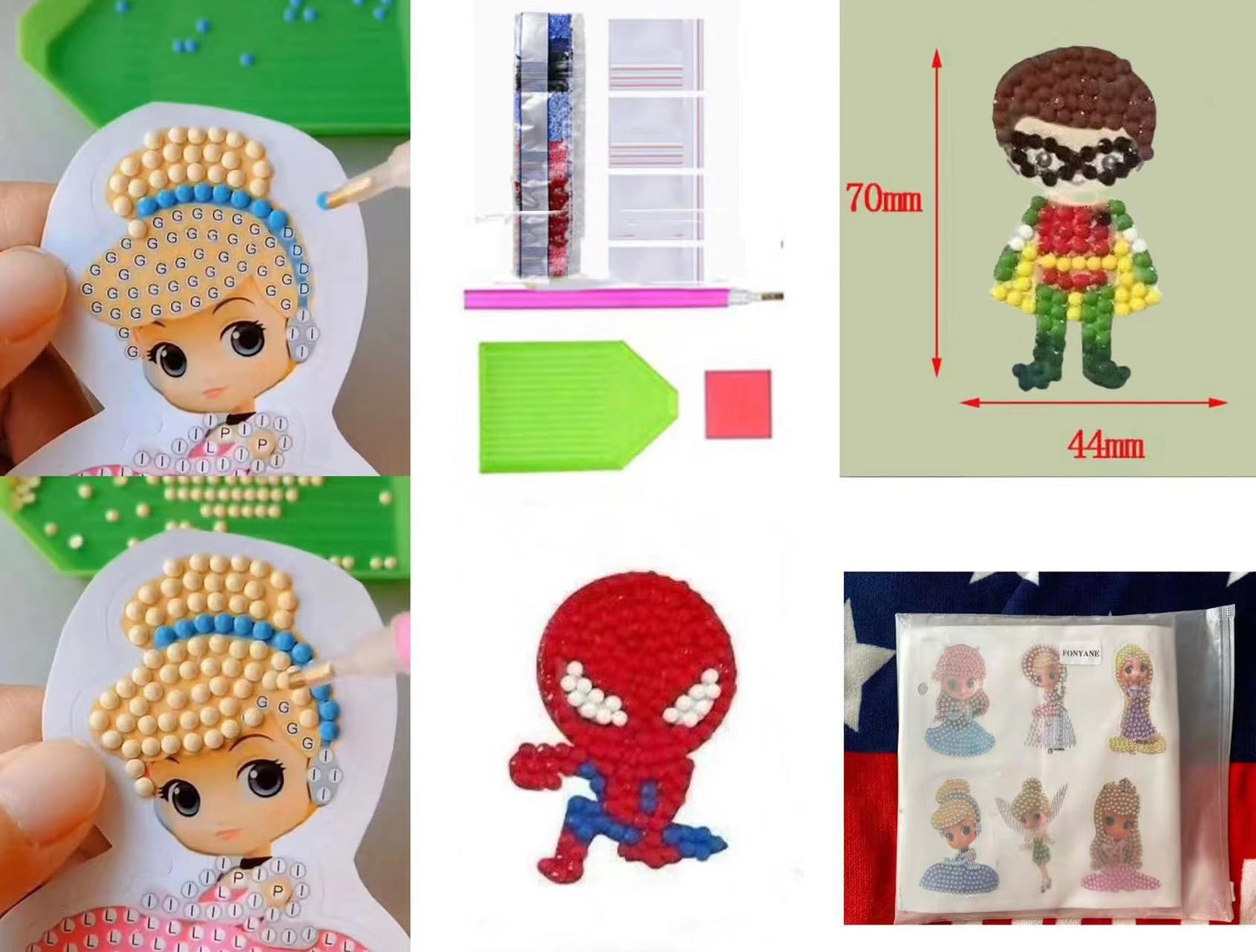 FONYANE Diamond Painting Kits for Boys,Gem Stickers,Diamond Painting Crafts,Arts and Crafts for Boys Ages 4-6-8-10-12,Best Gifts