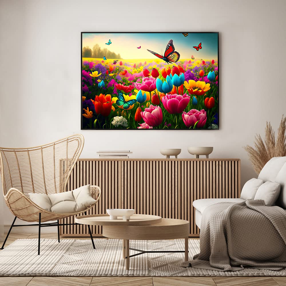 Huadada Jigsaw Puzzles For Adults 1000 Piece Jigsaw Puzzles For Adults Challenging Game Butterfly Puzzle With Letters On Back(Butterfly And Flower)