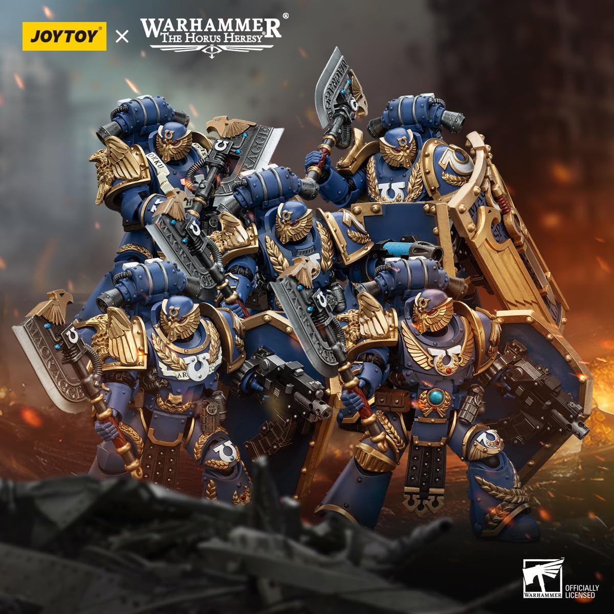 Beerise Joytoy 1/18 Action Figures - Warhammer The Horus Heresy Ultramarines Invictarus Suzerain Squad - 5Pcs/5,Classic Characte