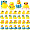 Honoson 36 Pcs Summer Beach Rubber Duckies Bulk Mini Rubber Duck Bath Toys Float Bathtub Ducky Cute Squeaky Rubber Ducky For Cla