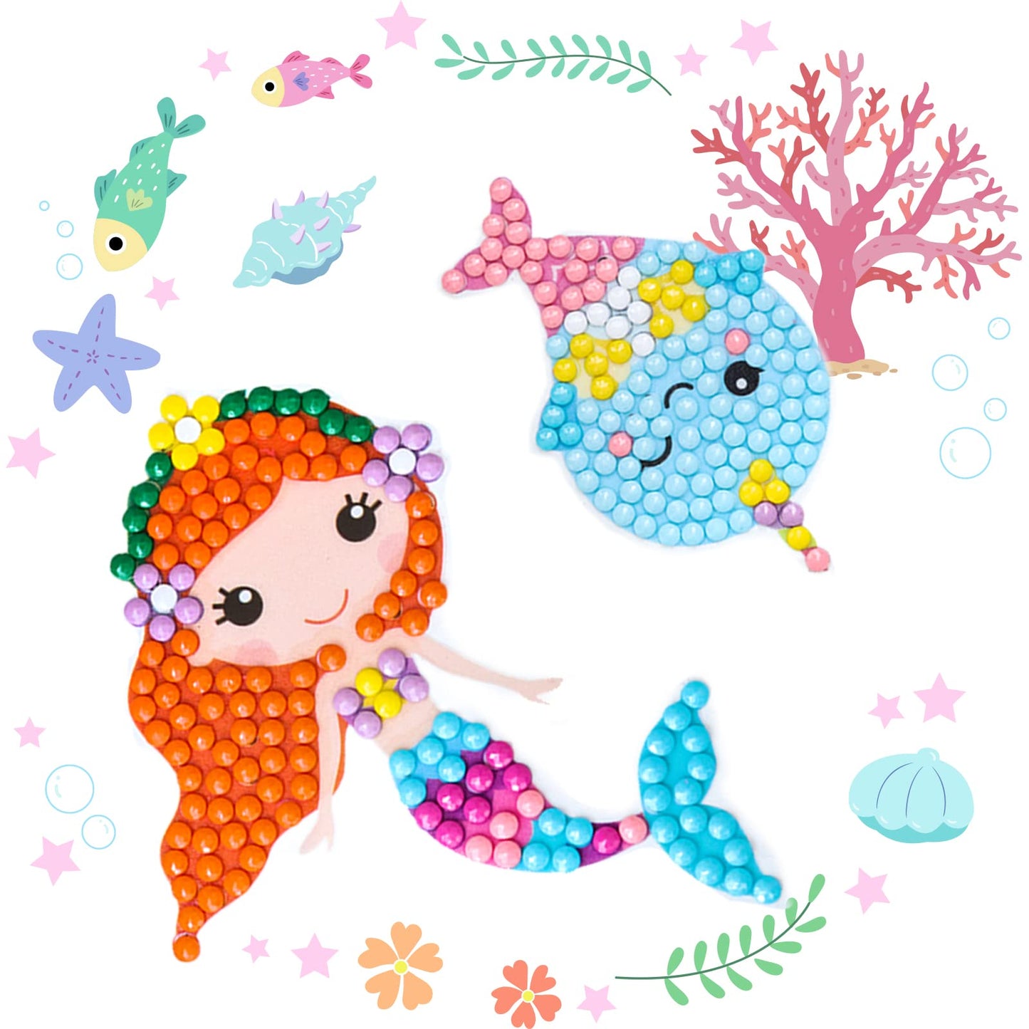 Cymbana Painting Diamond Kits For Kids 18 Pcs Princess And Their Buddy Gen Art Sticker For Kids Ages 6-8 8-12 Contains Unicorn,