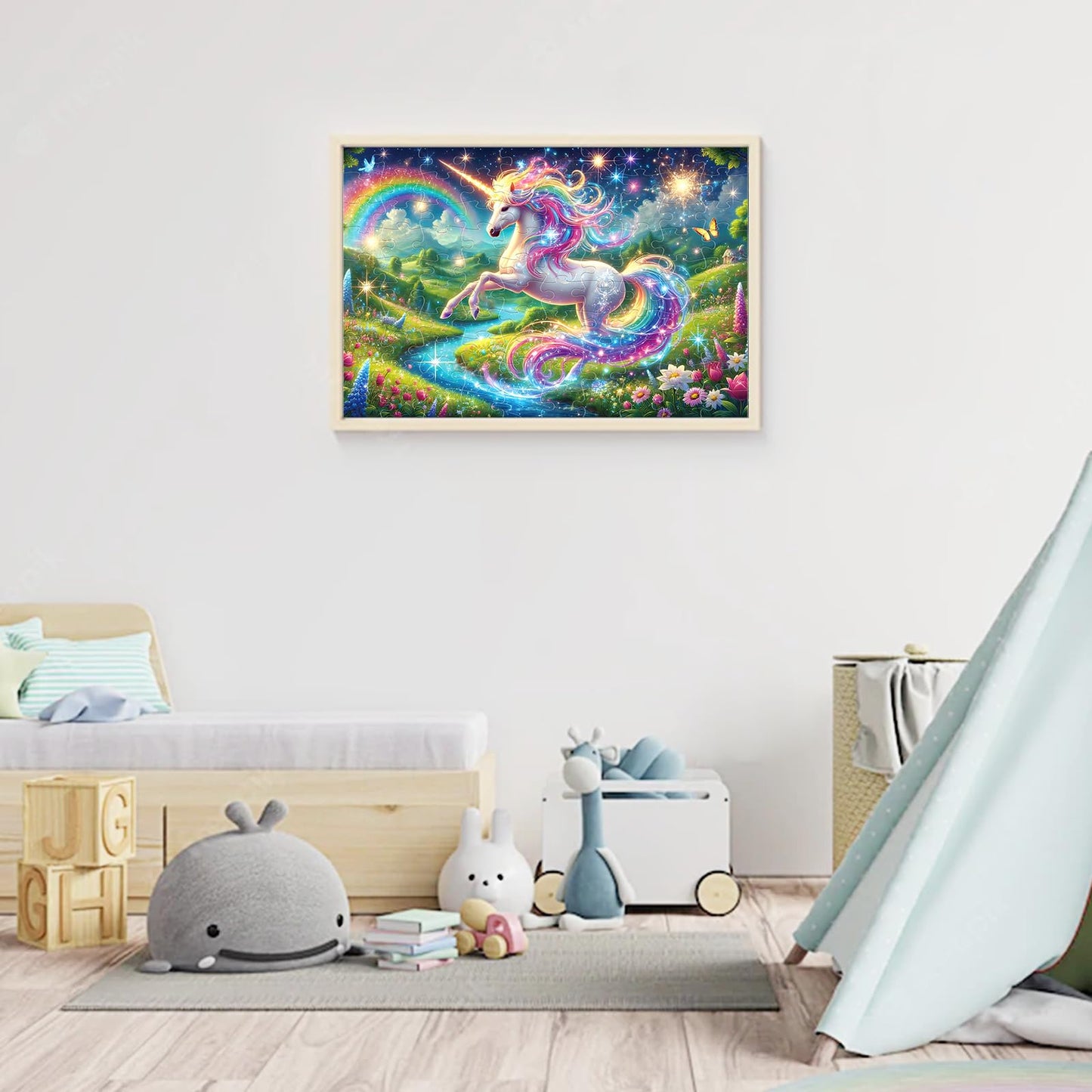 100 Piece Puzzles Raibow Unicorn Puzzle for Kids Ages 4-8 8-10, 100 Piece Jigsaw Puzzle for Adults Children Learning Educational