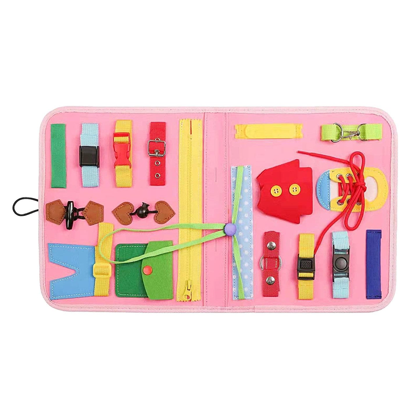 Ilsmysutra Busy Board Fine Motor Skill Game Develop Basic Skills Educational For Age 3+ Pink|Toys For Baby|Developmental Baby To