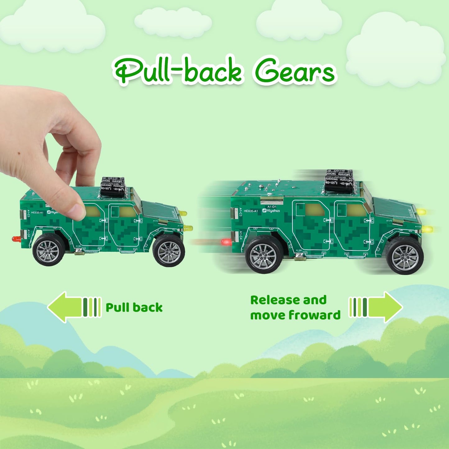 Pemenol Soldering Practice Kit, Diy Vehicle Model Soldering Projects With Pull-Back Gears Led Light For Hand-On Learning Stem Ed