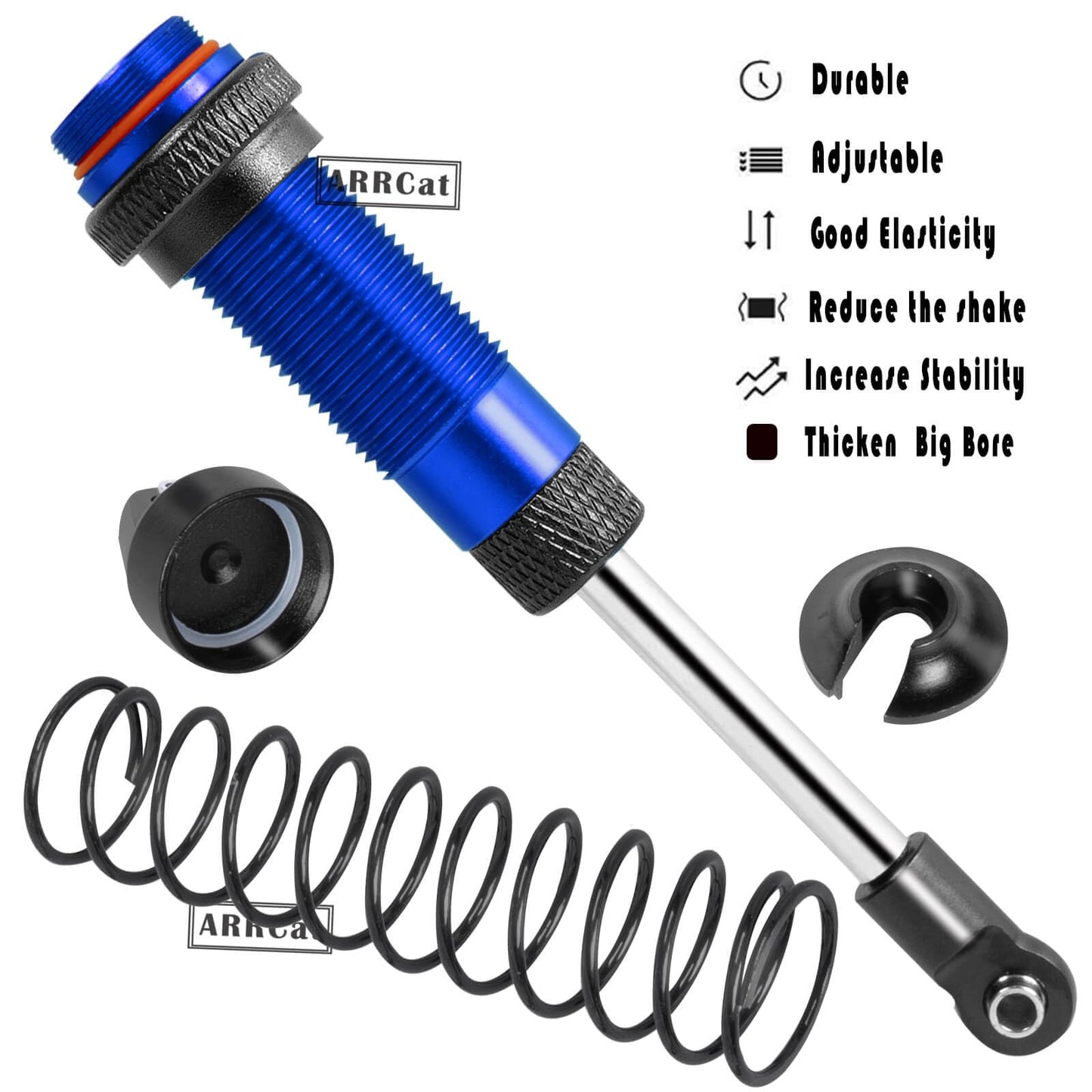 4PCS Front Rear Full Alloy Shocks RC Upgrades Parts for 1/10 Senton Granite Big Rock Vorteks 3s Blx 4X4 Mega 550,for 1/10 Kraton