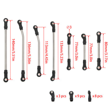 Meus Racing Trx4 Links Set 324Mm Wheelbase For Traxxas Trx4 1/10 Rc Crawler Upgrades Parts, 10Pcs