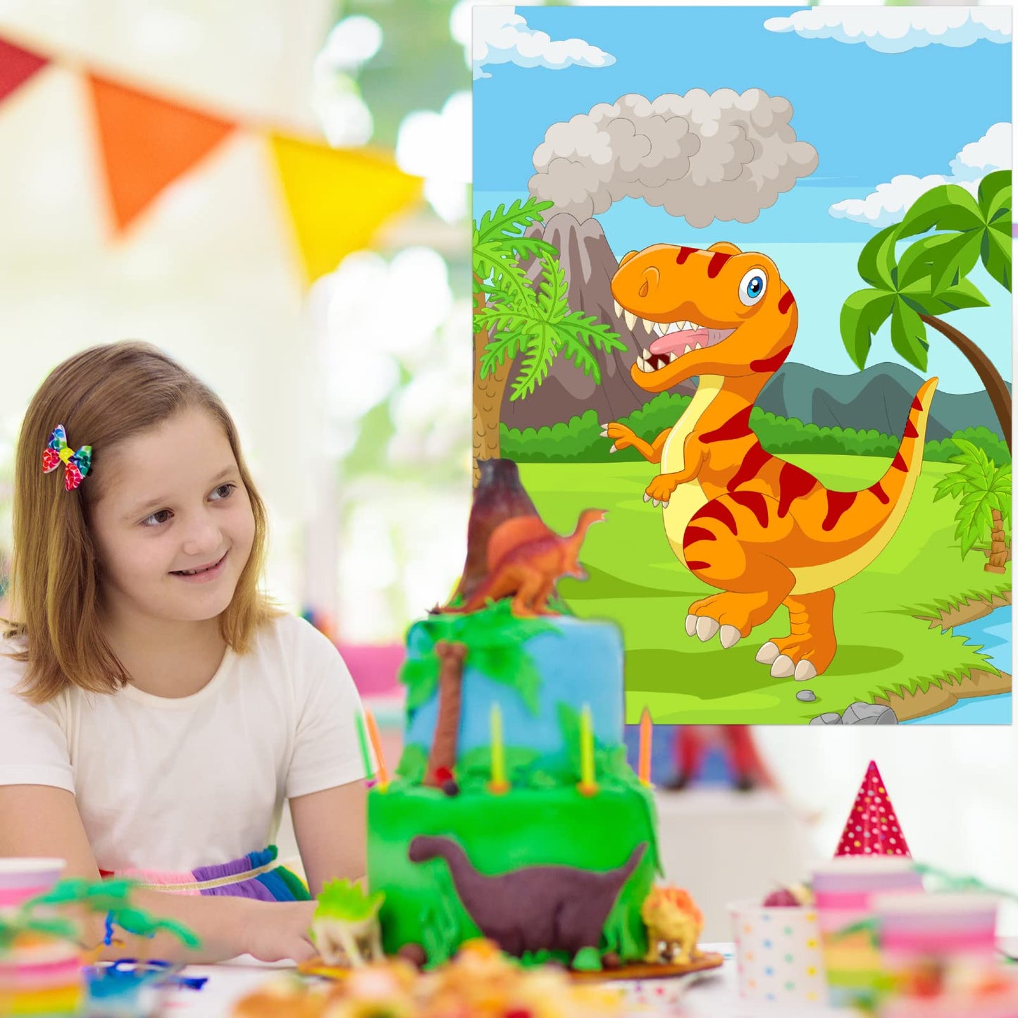 Neburora Pin The Tail On The Dinosaur Party Game With 30 Tails For Dinosaur Birthday Christmas Party Supplies Pin Game, Boys Gir