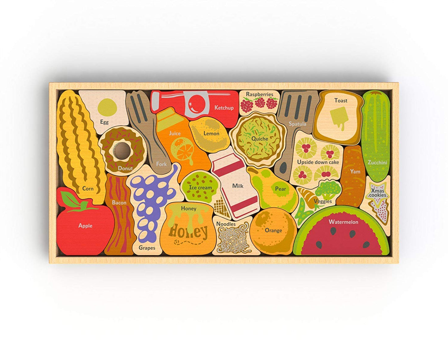 BeginAgain Alphabites A to Z Puzzle and Playset - Educational Wooden Alphabet Puzzle - 3 and Up